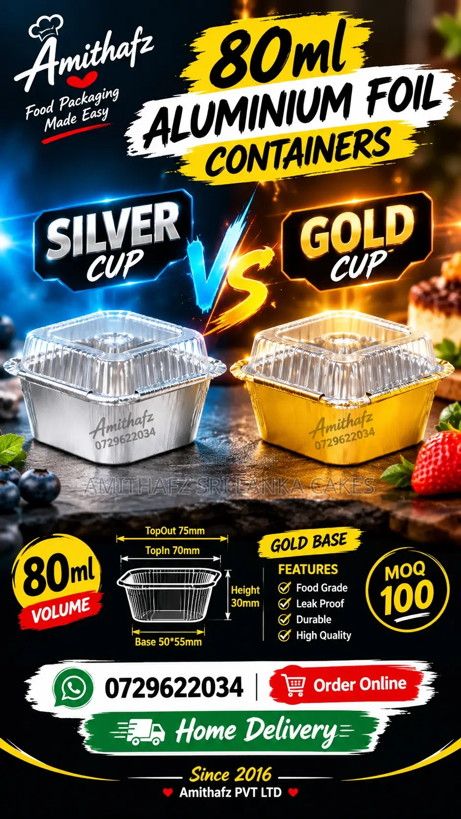 80ml Aluminum Foil Bake Dessert You Want Results Only for Shop Near Me