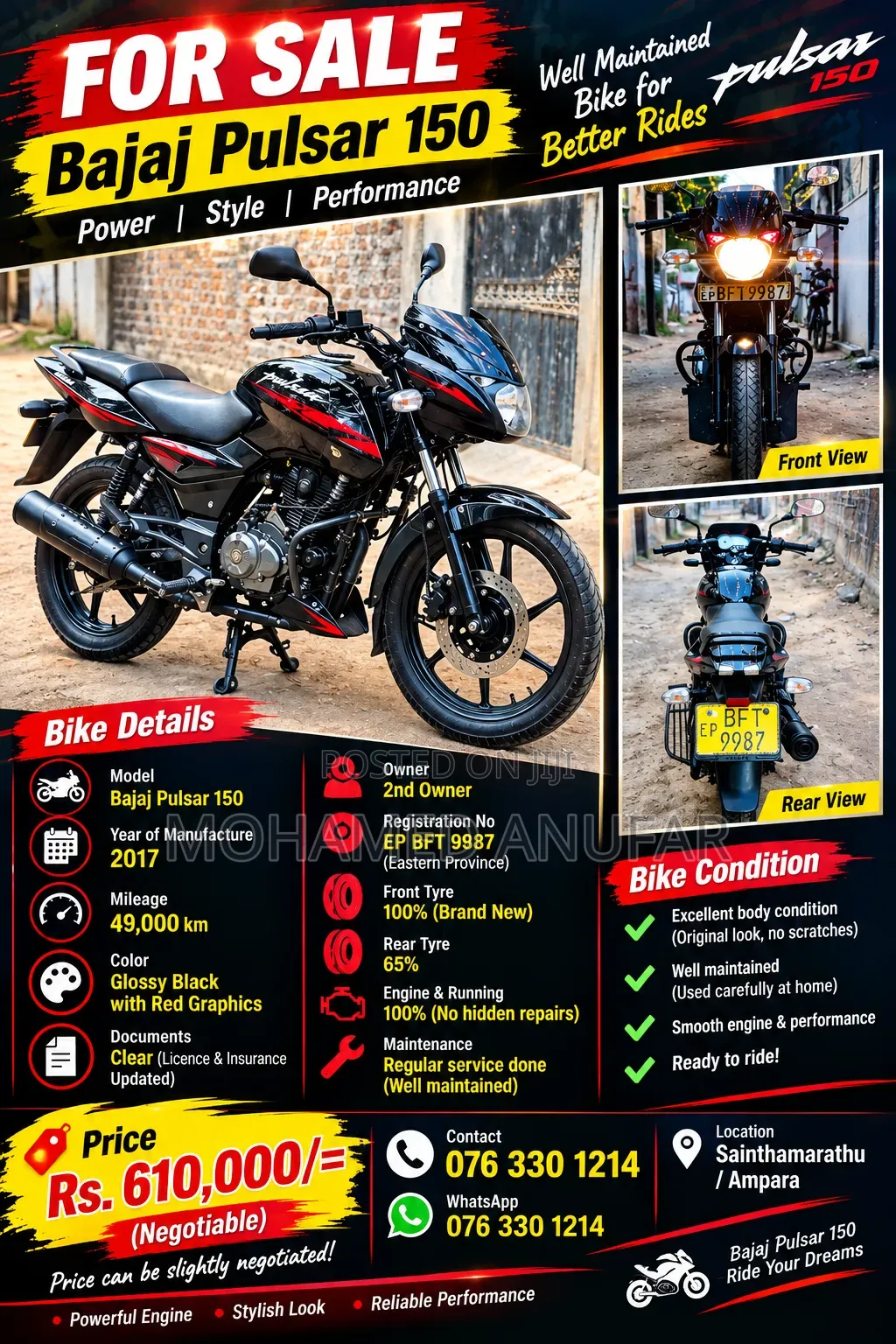 Bajaj Pulsar 150 2017 Black