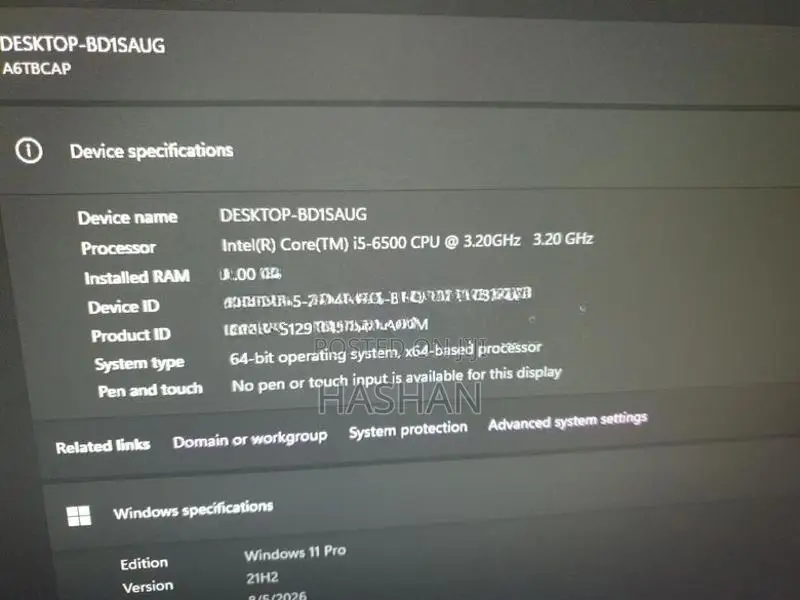 ASUS Full Set I5 6th Gen PC