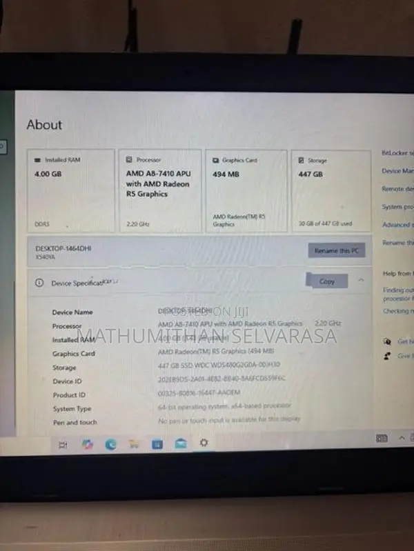 ASUS x540y AMD A8-7410