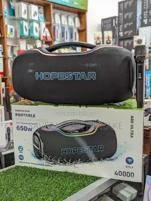 Hopestar A80 Ultra Outdoor Speakers With Wireless Mic (650W,AC/DC)