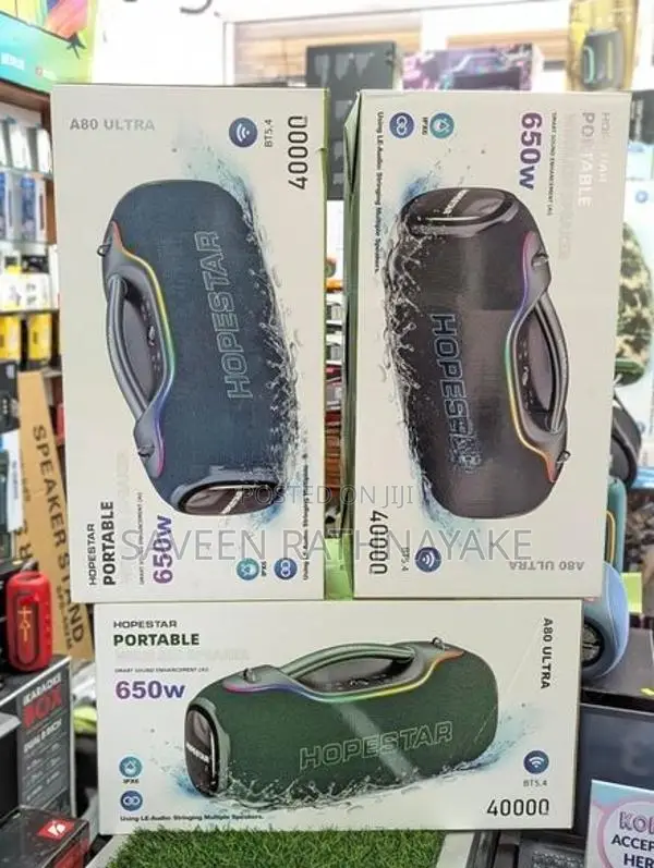 Hopestar A80 Ultra Outdoor Speakers With Wireless Mic (650W,AC/DC)