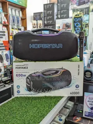 Hopestar A80 Ultra Outdoor Speakers With Wireless Mic (650W,AC/DC)