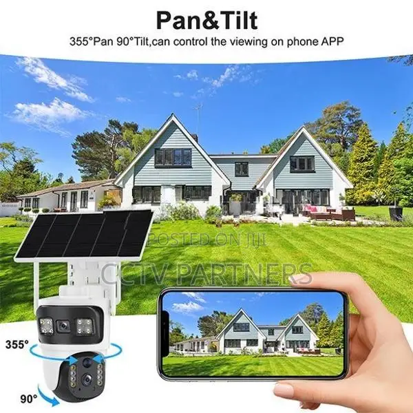 V380MAX BP5M Always On Video Dual lens Solar Power 4G siren cctv camer