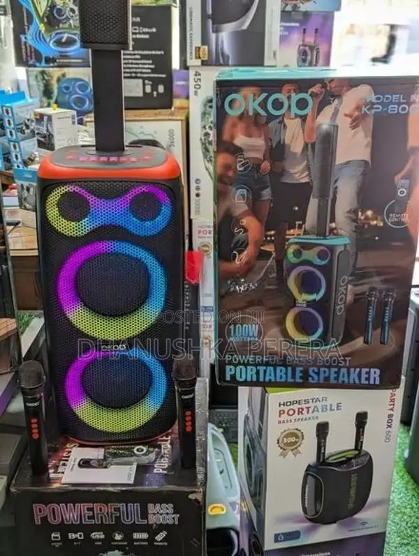 Okop KP -8009 Outdoor Party Speakers With Dual Mic