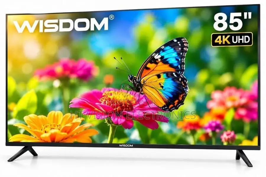 Wisdom 85" Inch Android 14 Bluetooth 4K UHD HDR LED Frameless Smart TV