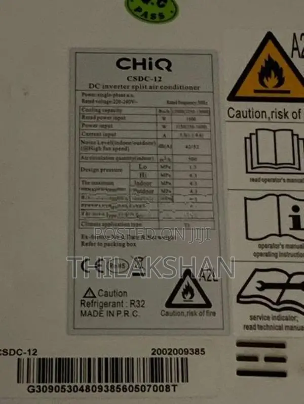 CHiQ 12000 BTU Wi-Fi Inverter AC