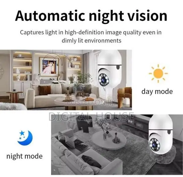 CCTV Camera Wifi Bulb 360 Degree Rotatable Panoramic View new