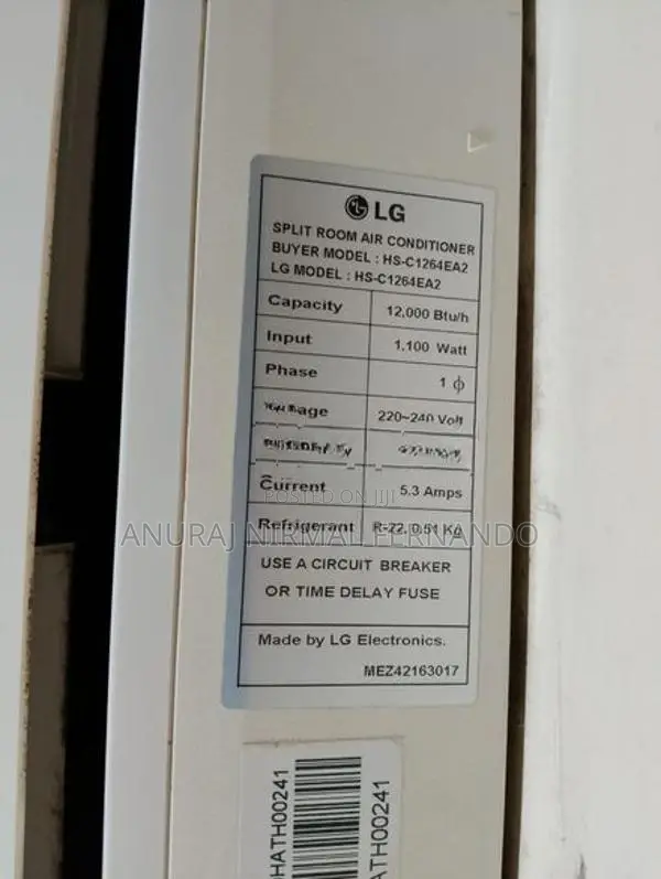 LG 12000 BTU AC