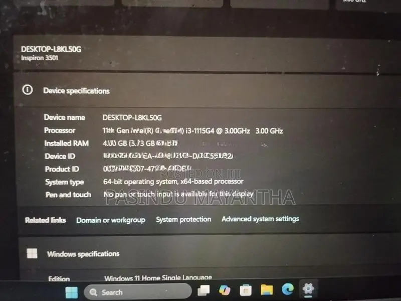 Dell Inspiron 3501 i3 11gen