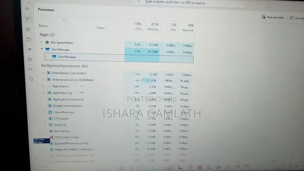 HP Core i5 Laptop 8GB RAM SSD