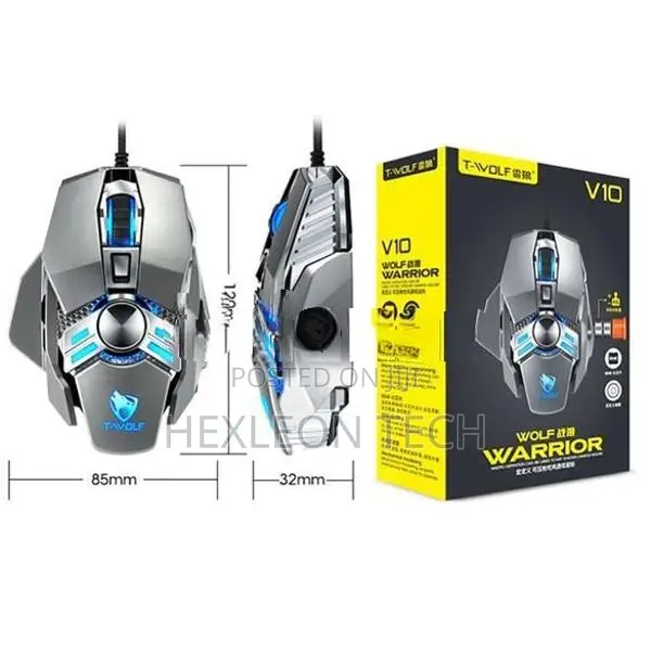T-Wolf V10 Wired Mechanical Gaming Mouse