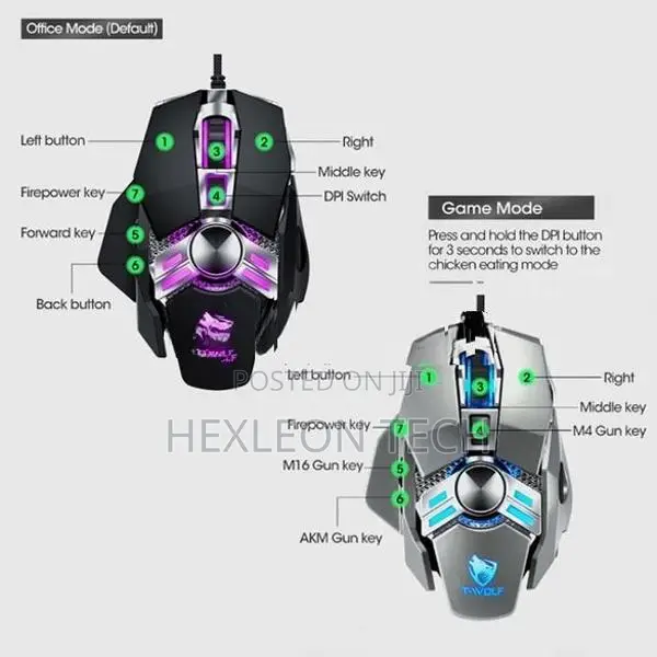T-Wolf V10 Wired Mechanical Gaming Mouse