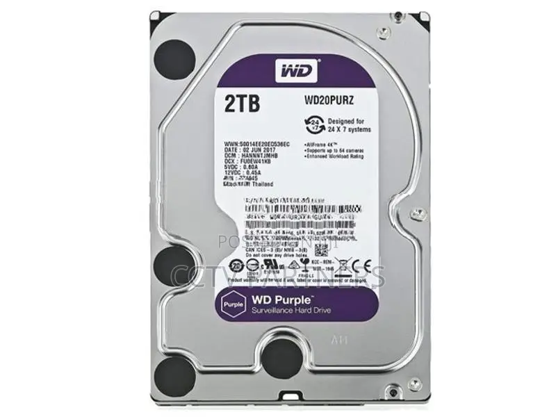 WD Purple 2TB HDD Surveillance Hard Disk Drive for CCTV camera NVR - D