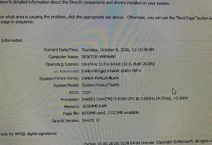 ASUS CPU I3 8th Gen