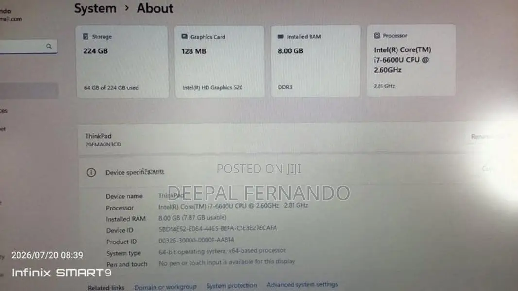 Lenovo Lenevo ThinkPad i7 Laptop