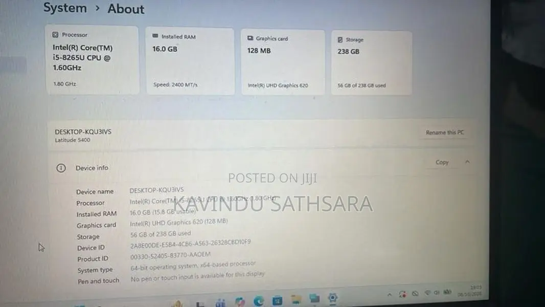 Dell Latitude 5400 I 5 8th Gen 16 GB RAM