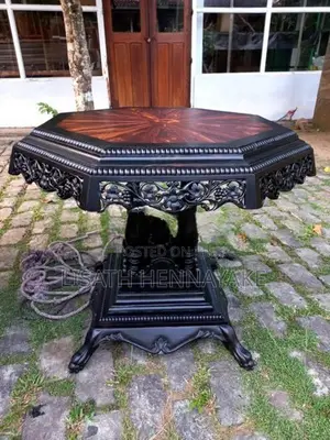 Ebony and Red Tamarind Antique Octagonal Table