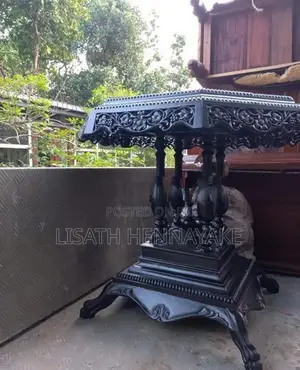 Ebony and Red Tamarind Antique Octagonal Table