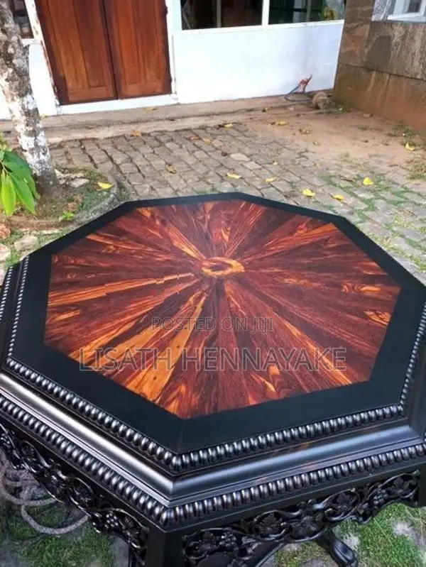 Ebony and Red Tamarind Antique Octagonal Table
