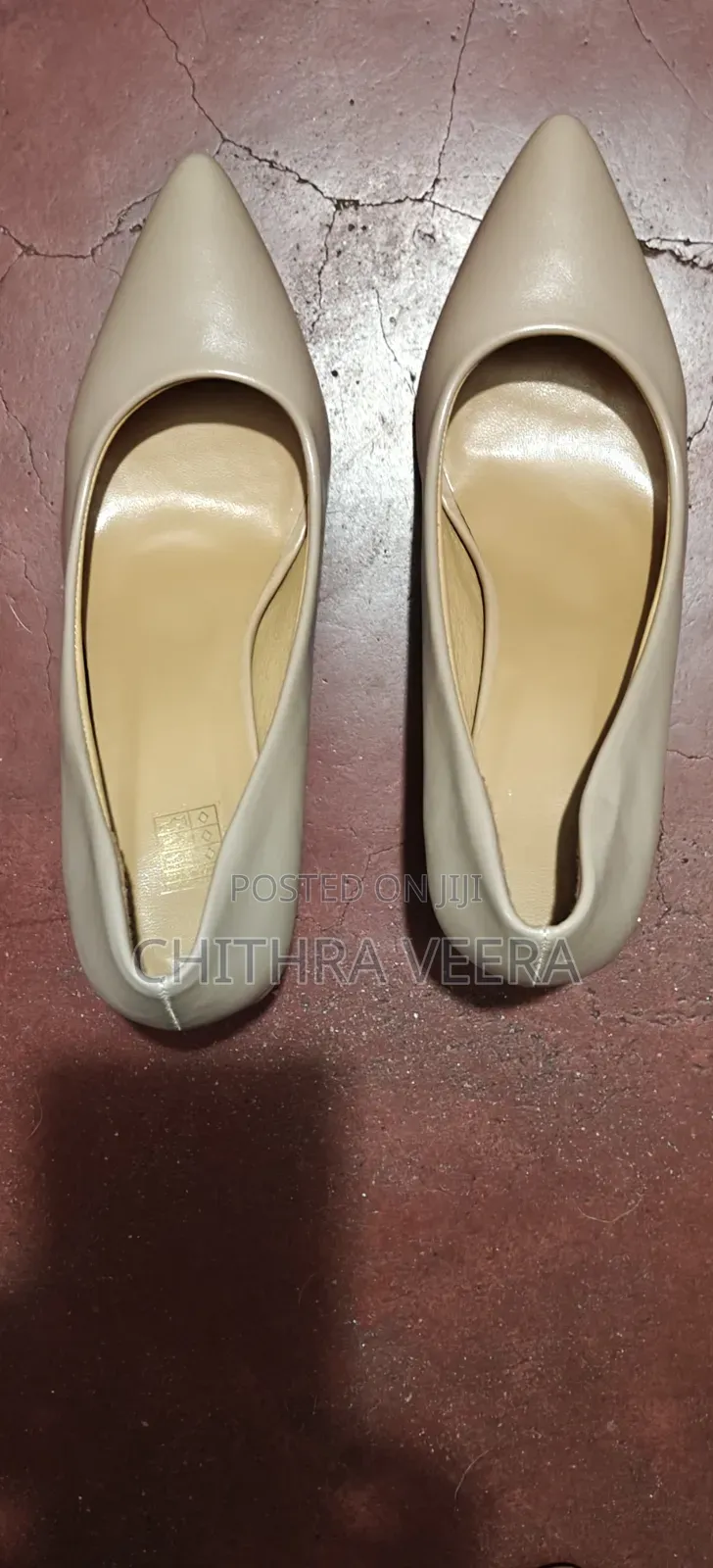 Khaki CLR Shoe With Block Heels