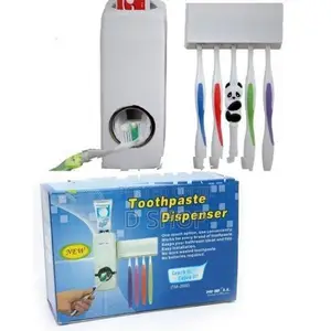 Toothpaste Dispenser Organizer = Wall mounting
