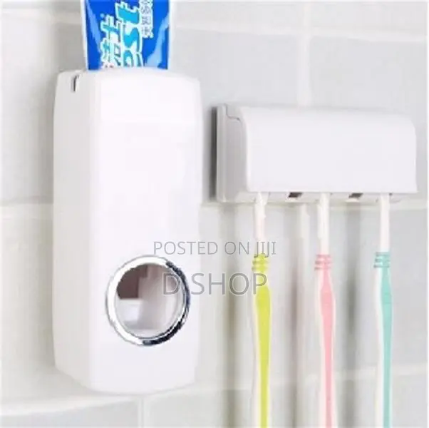 Toothpaste Dispenser Organizer = Wall mounting