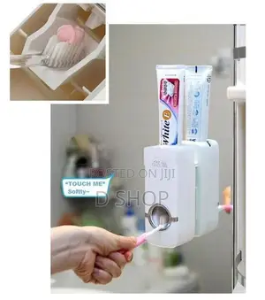Toothpaste Dispenser Organizer = Wall mounting