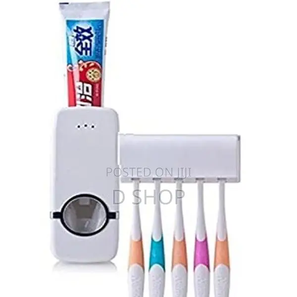 Toothpaste Dispenser Organizer = Wall mounting