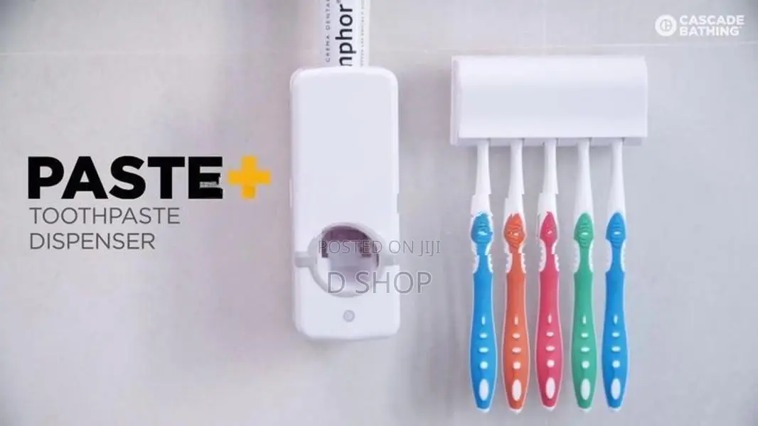 Toothpaste Dispenser Organizer = Wall mounting