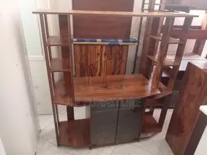 Melamine TV Stand with Setup Cupboard