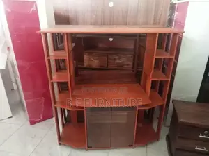 Melamine Tv Stand Setup with Cupboard