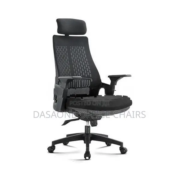 Black Executive Office Chair with Headrest