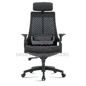 Black Executive Office Chair with Headrest