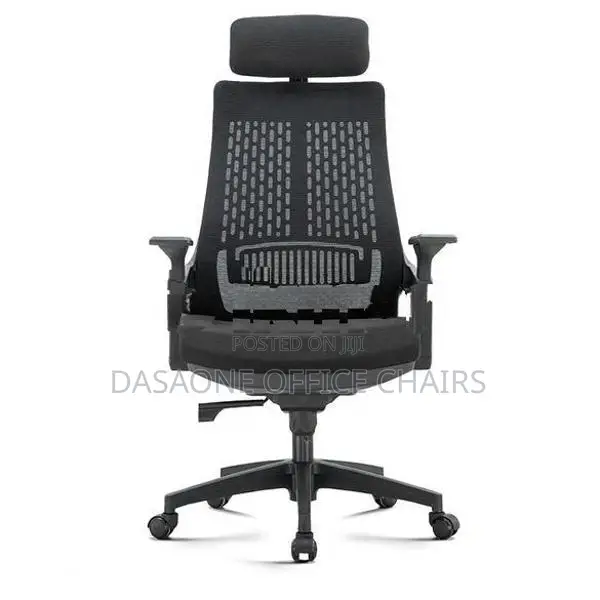 Black Executive Office Chair with Headrest
