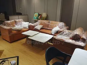 Caramel Cushioned Sofa Set
