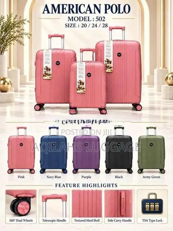 Unbreakable luggage bags pp sets