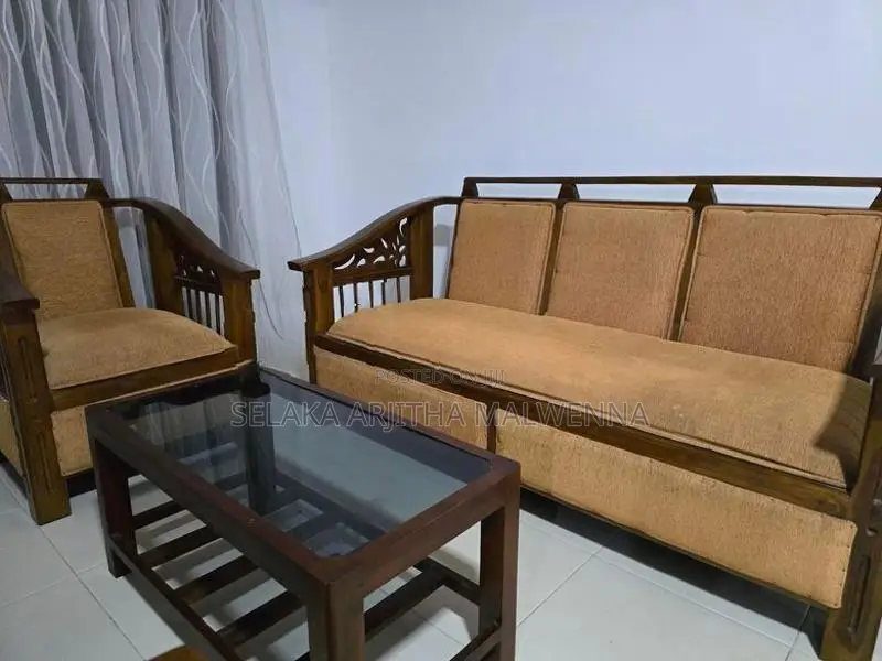 Wooden Living Room Sofa Set With Coffee Table