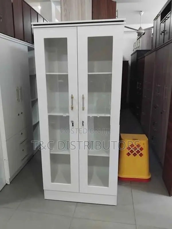 White Glass Office Cupboard