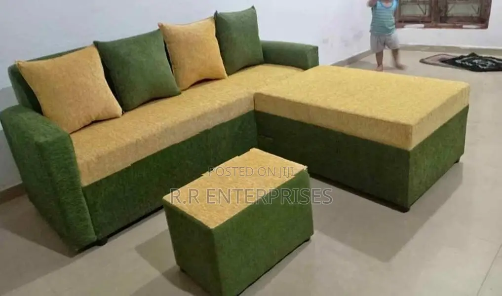 New Modern L Fabric Sofa Set