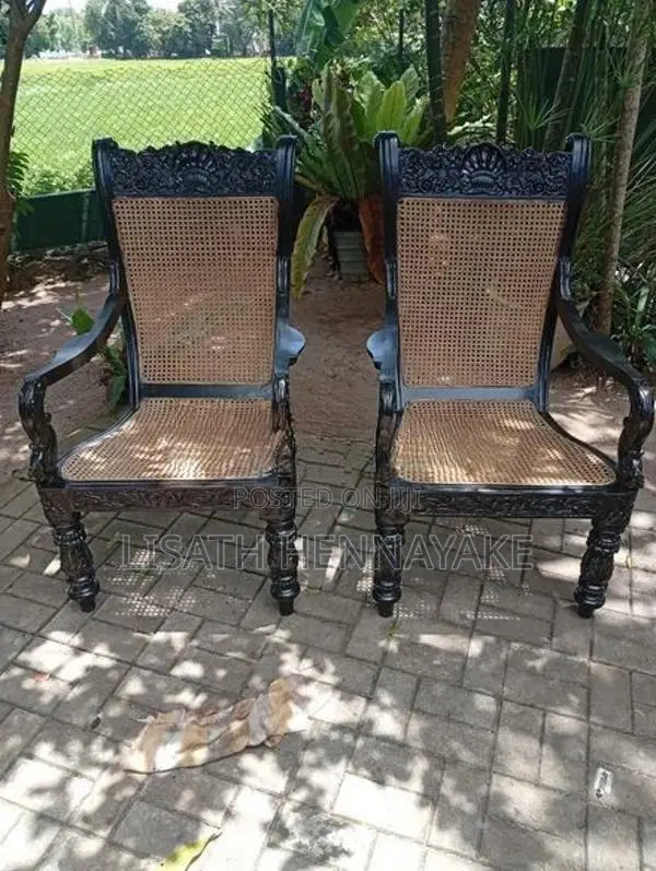 Antique Ebony Grandfather Chairs