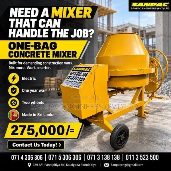 one bag concrete mixer made in sri Lanka