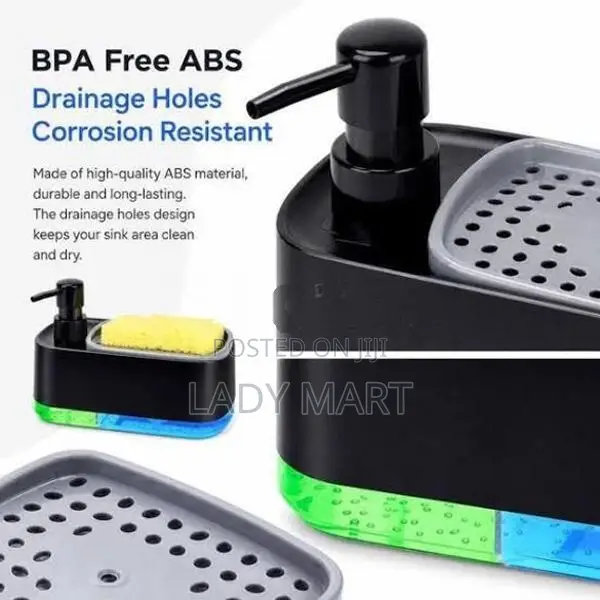 Soap Liquid Dispenser With Sponge Caddy