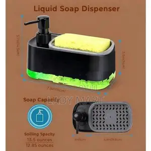 Soap Liquid Dispenser With Sponge Caddy