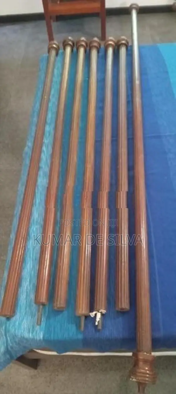 Curtain Poles -Mahagony Total 60 Feet In Length With Accessories