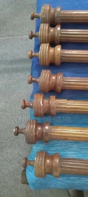 Curtain Poles -Mahagony Total 60 Feet In Length With Accessories