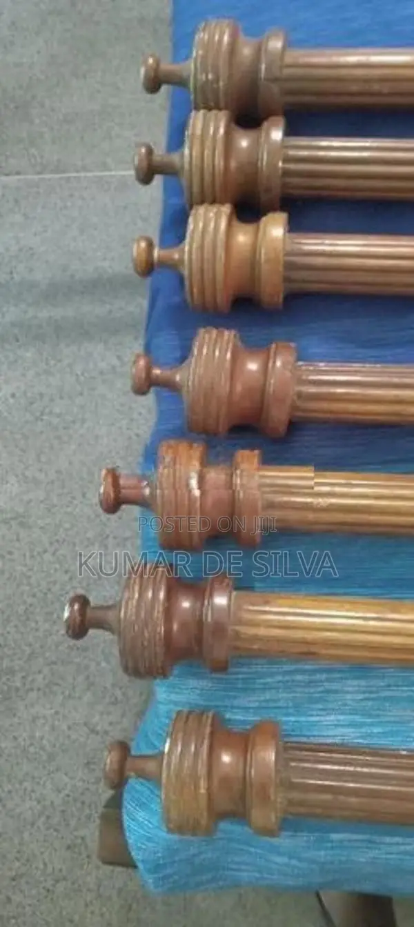 Curtain Poles -Mahagony Total 60 Feet In Length With Accessories