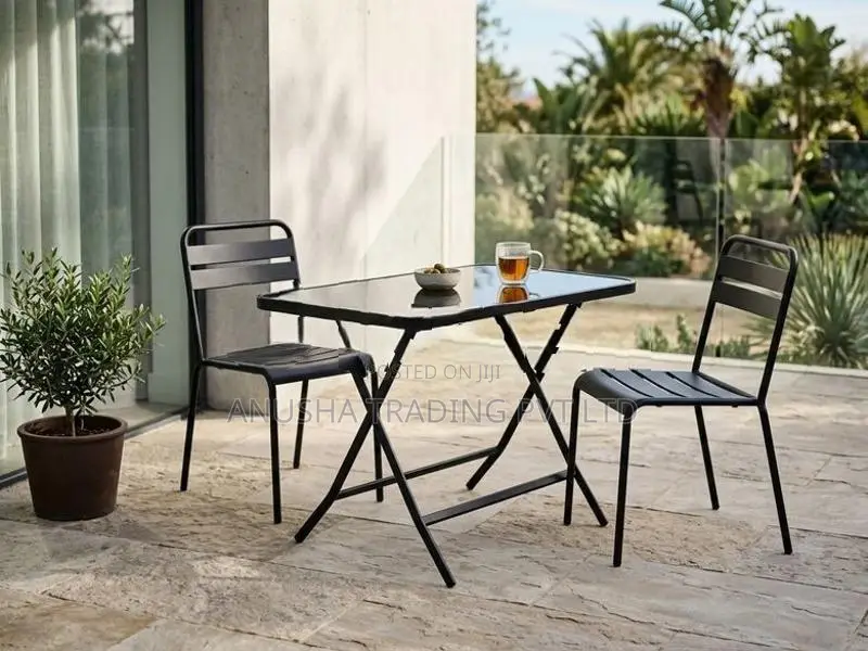 Brand New Modern Glass Top Folding Table