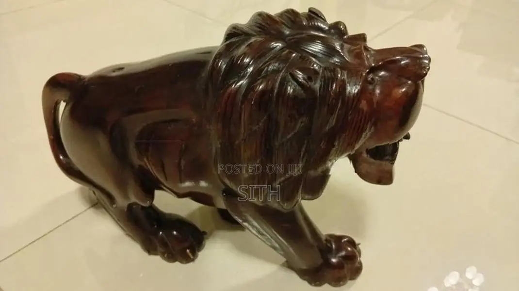 Antique Wood Carved Lion