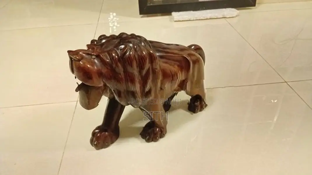 Antique Wood Carved Lion